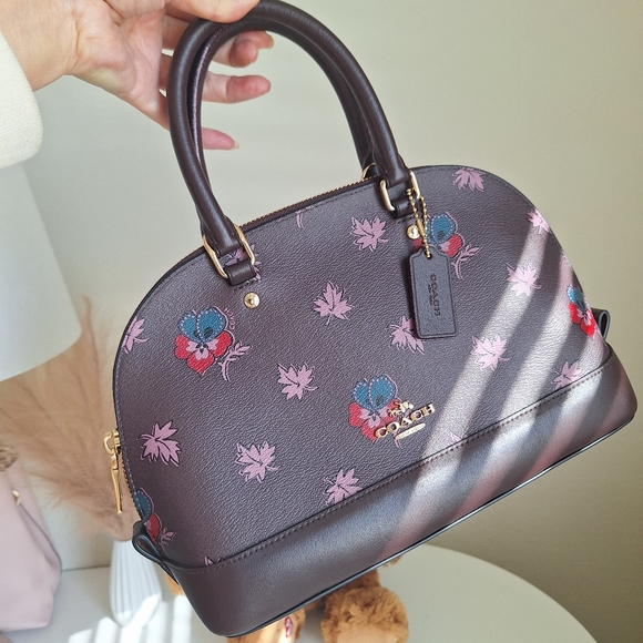 NWT Coach F13752 Crossgrain Wildflower Mini Sierra Satchel -Oxblood - Picture 1 of 5